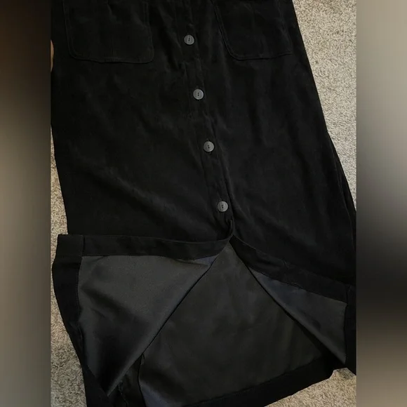 St. John’s Bay Black Sleeveless Button-Front Maternity Maxi Dress | Vintage - Picture 7 of 9